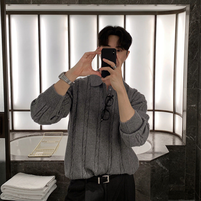 Lapel High Sense Sweater