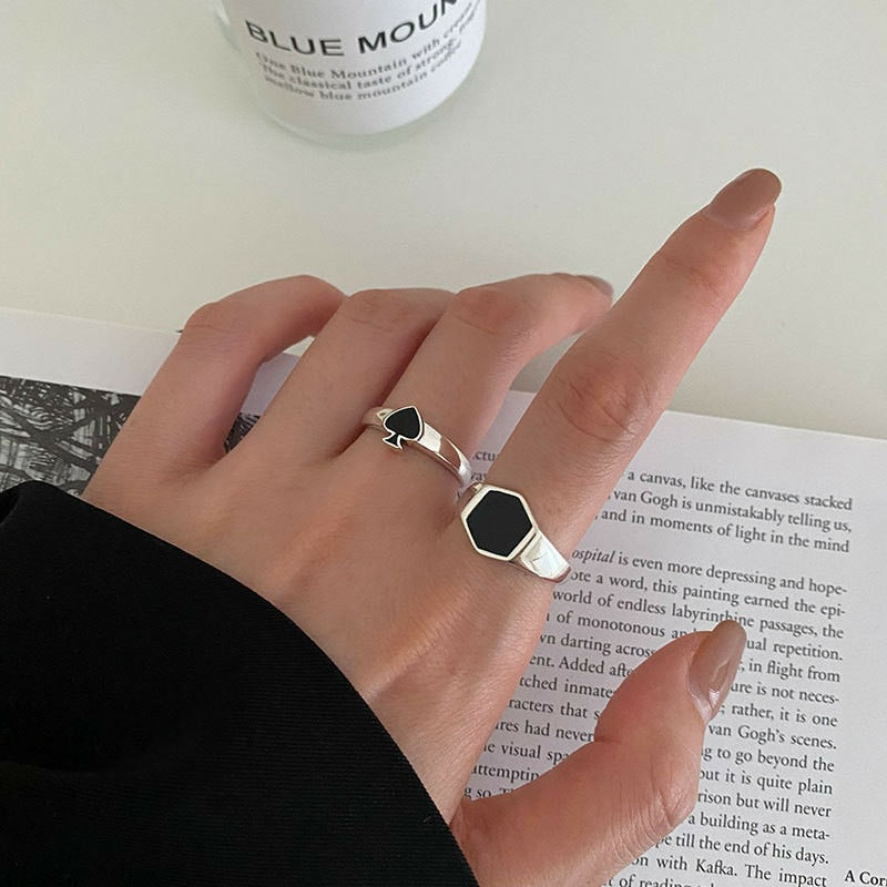 Ins Niche Design Sense Cold Wind Poker Heart Ring(Unisex)