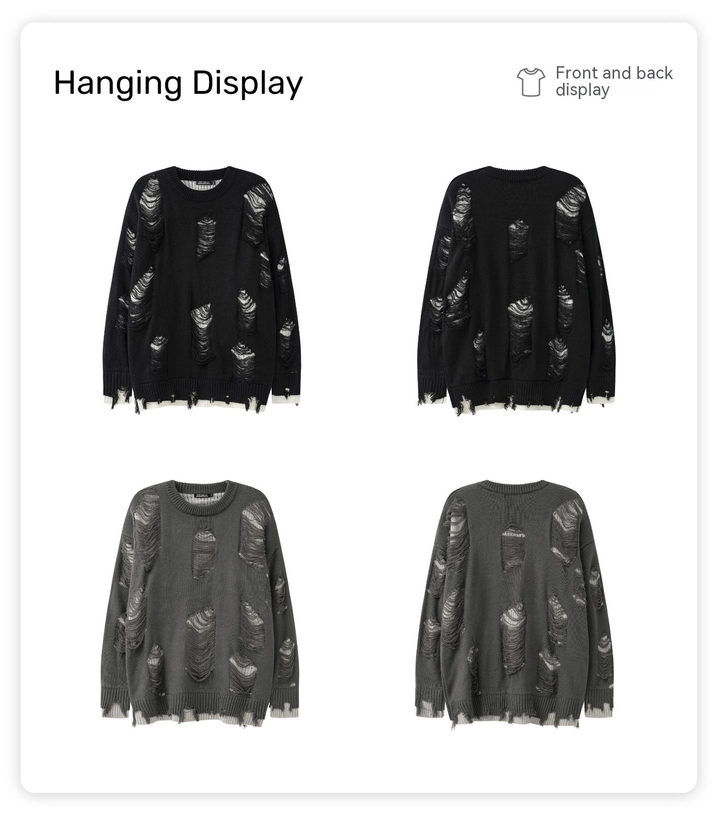 Two-piece Hole Oversize  Sweater (Unisex)