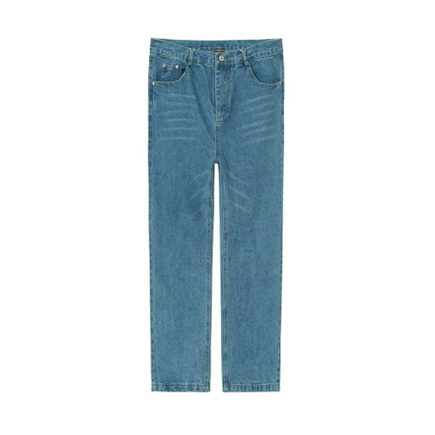 Loose Straight Wide Leg Nine Points Casual Jeans