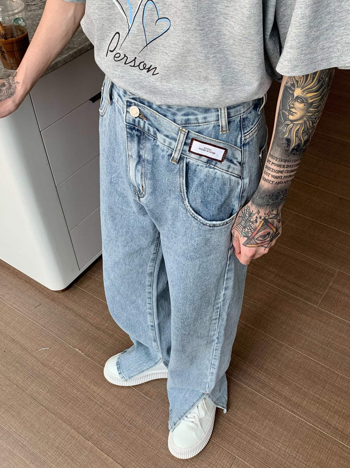 Loose High Waist Casual Split Flared Pants