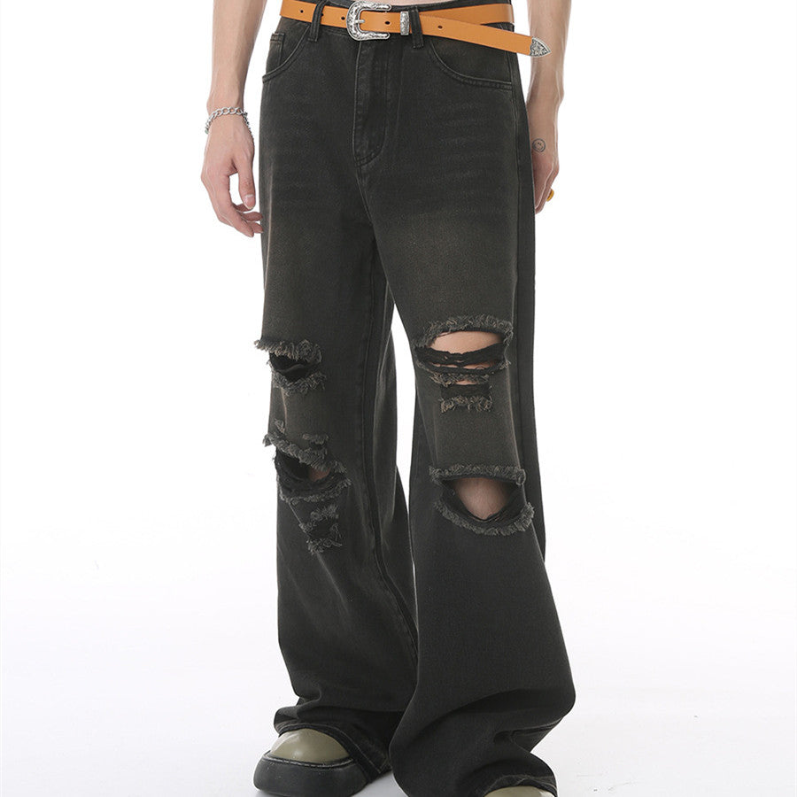 Loose Hole Wide Leg Hip Hop Jeans