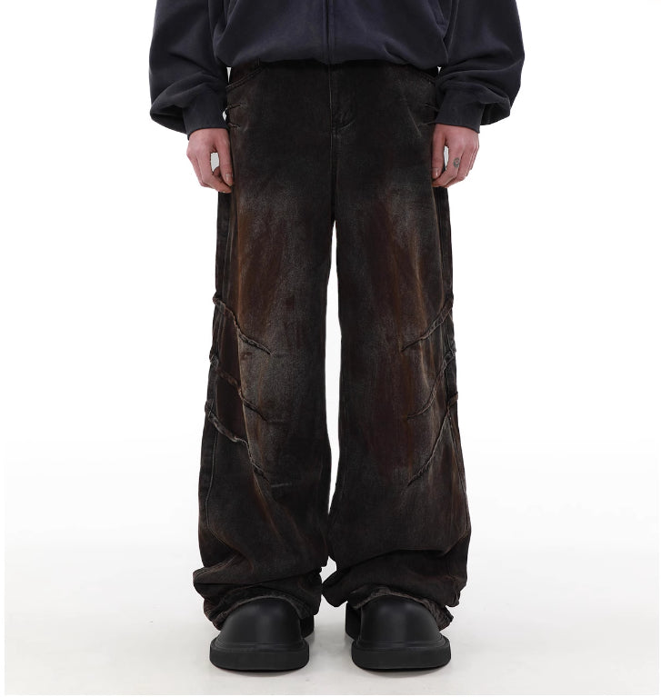 Distressed And Dirty Waste Jeans