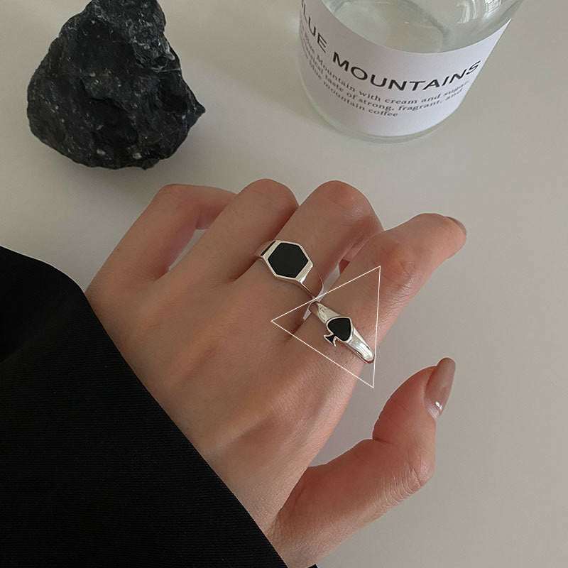 Ins Niche Design Sense Cold Wind Poker Heart Ring(Unisex)