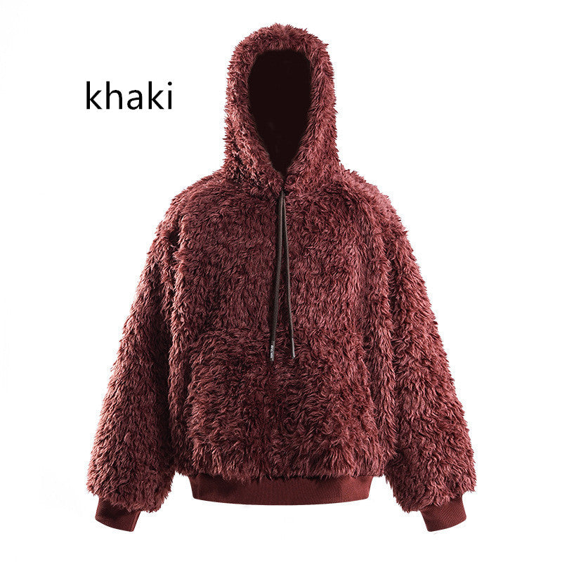 Plush Hooded Jacket Warm And Loose