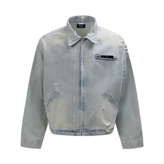 Punk Worn Out Denim Jacket