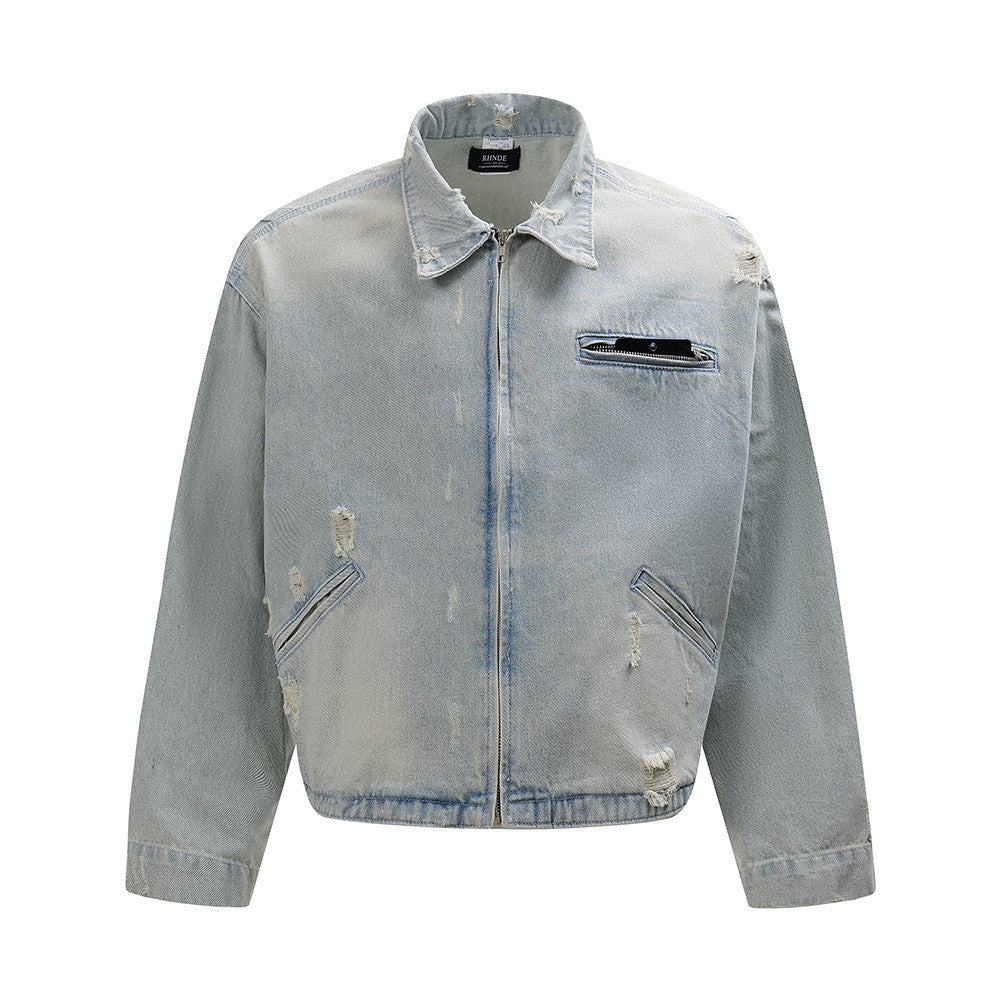 Punk Worn Out Denim Jacket