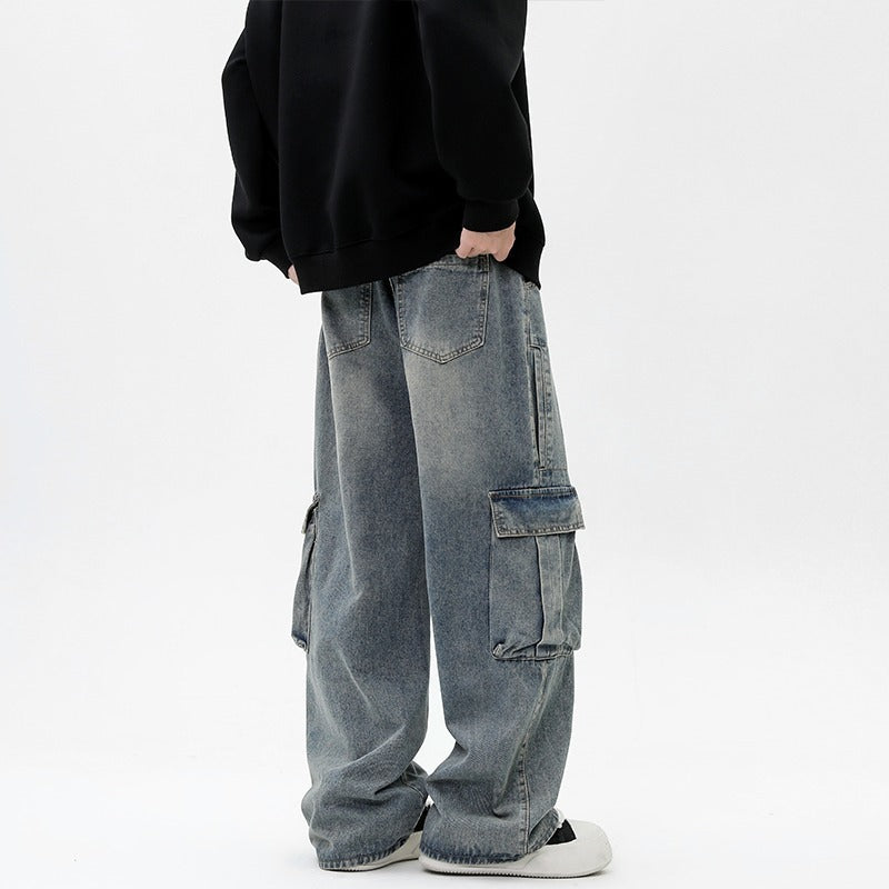 Retro Loose Wide-Leg Straight Denim