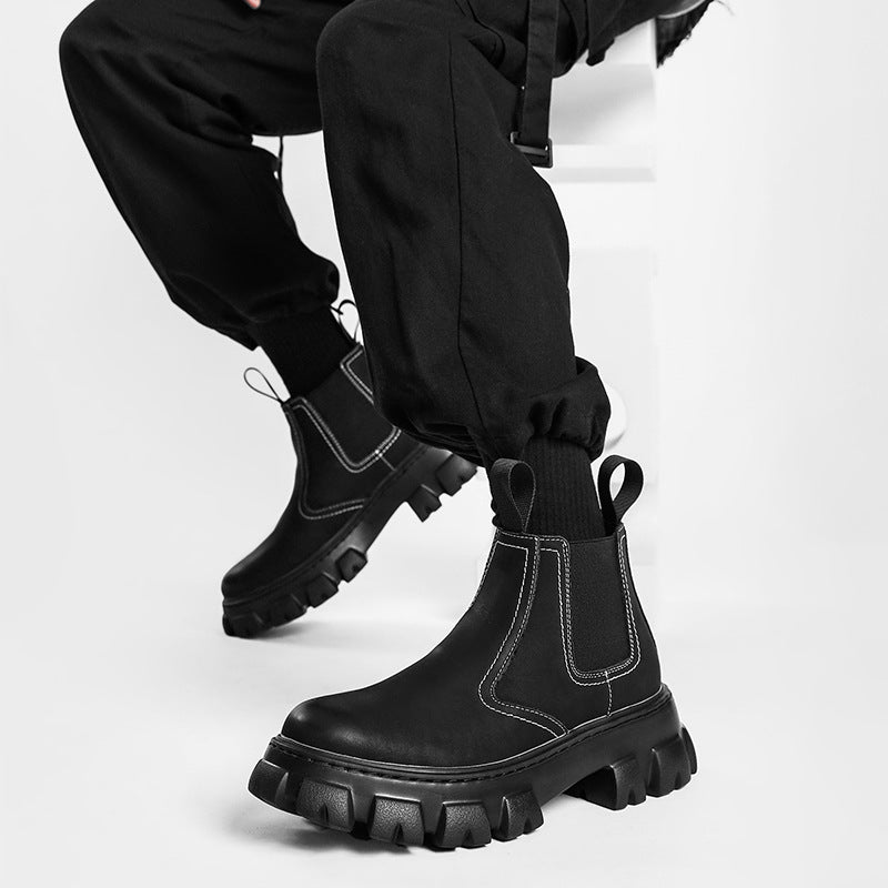 British Style Velvet Short Middle Boots