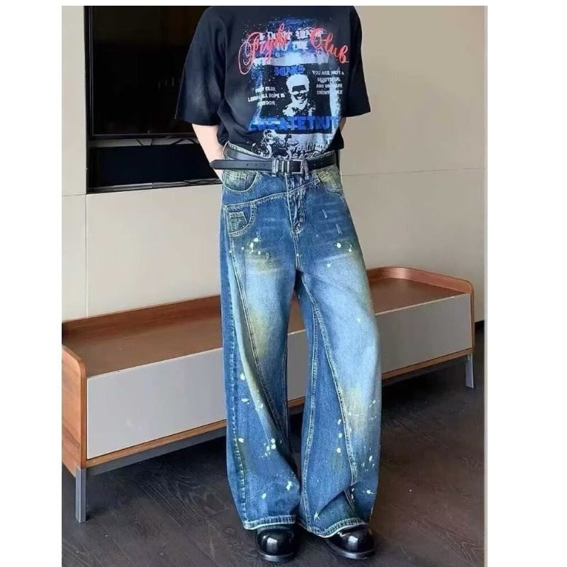 Minority Splash-ink Deconstruction Stitching Jeans
