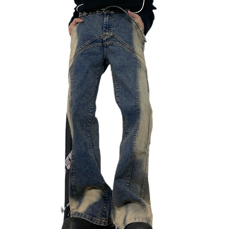 Street Washed-out Vintage Flared Jeans