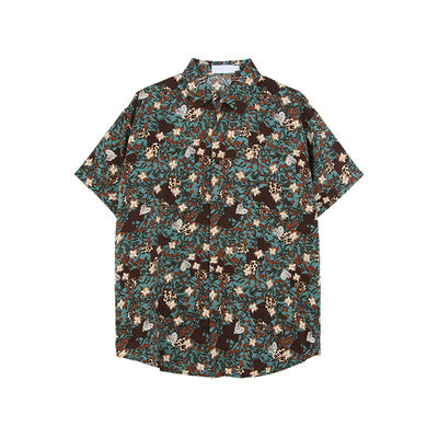 Silky Short Sleeve Lapel Shirt