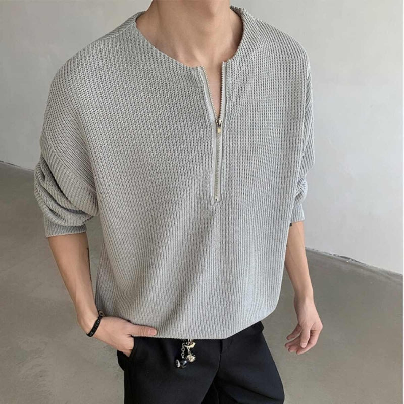 Henry Collar Half Zipper Sweater