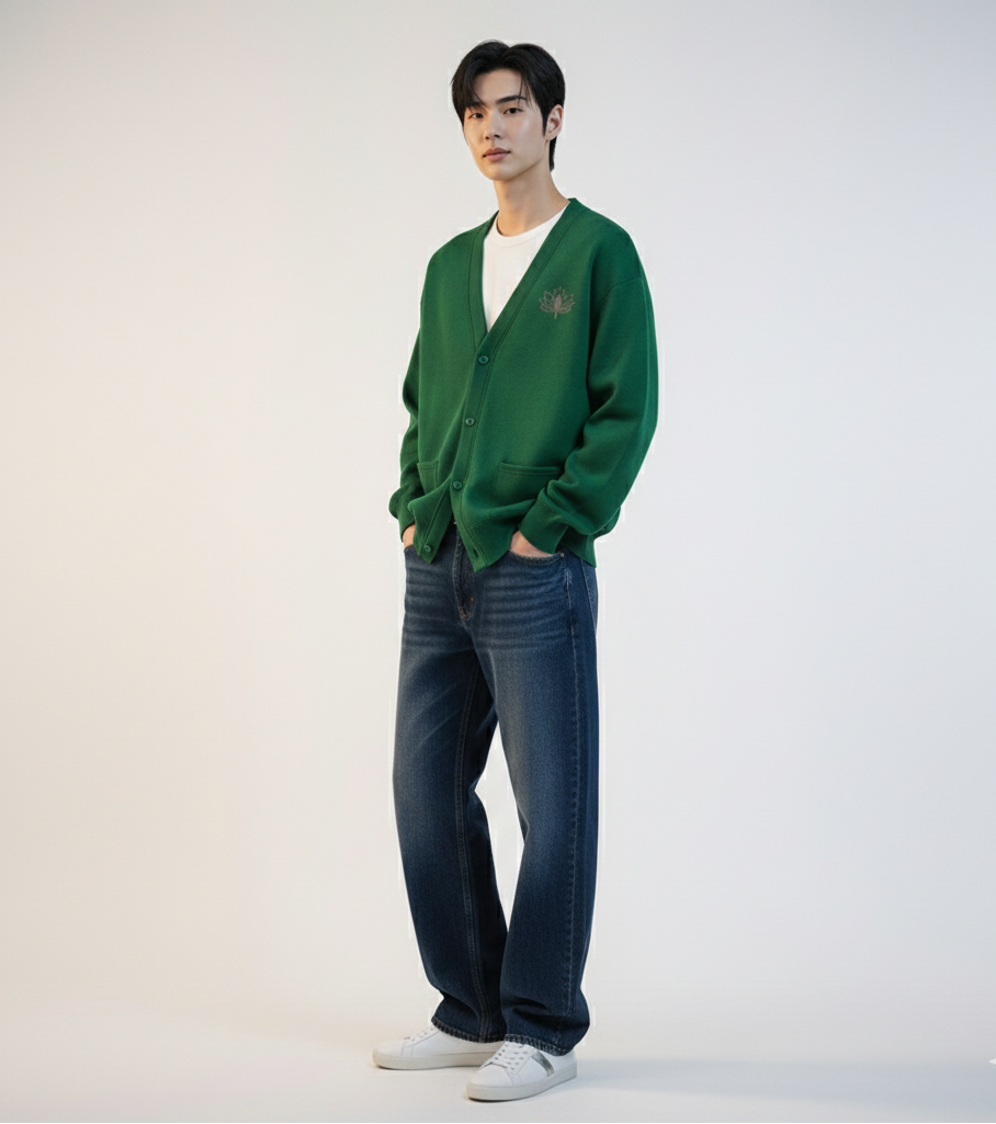 ポリエステルカーディガン