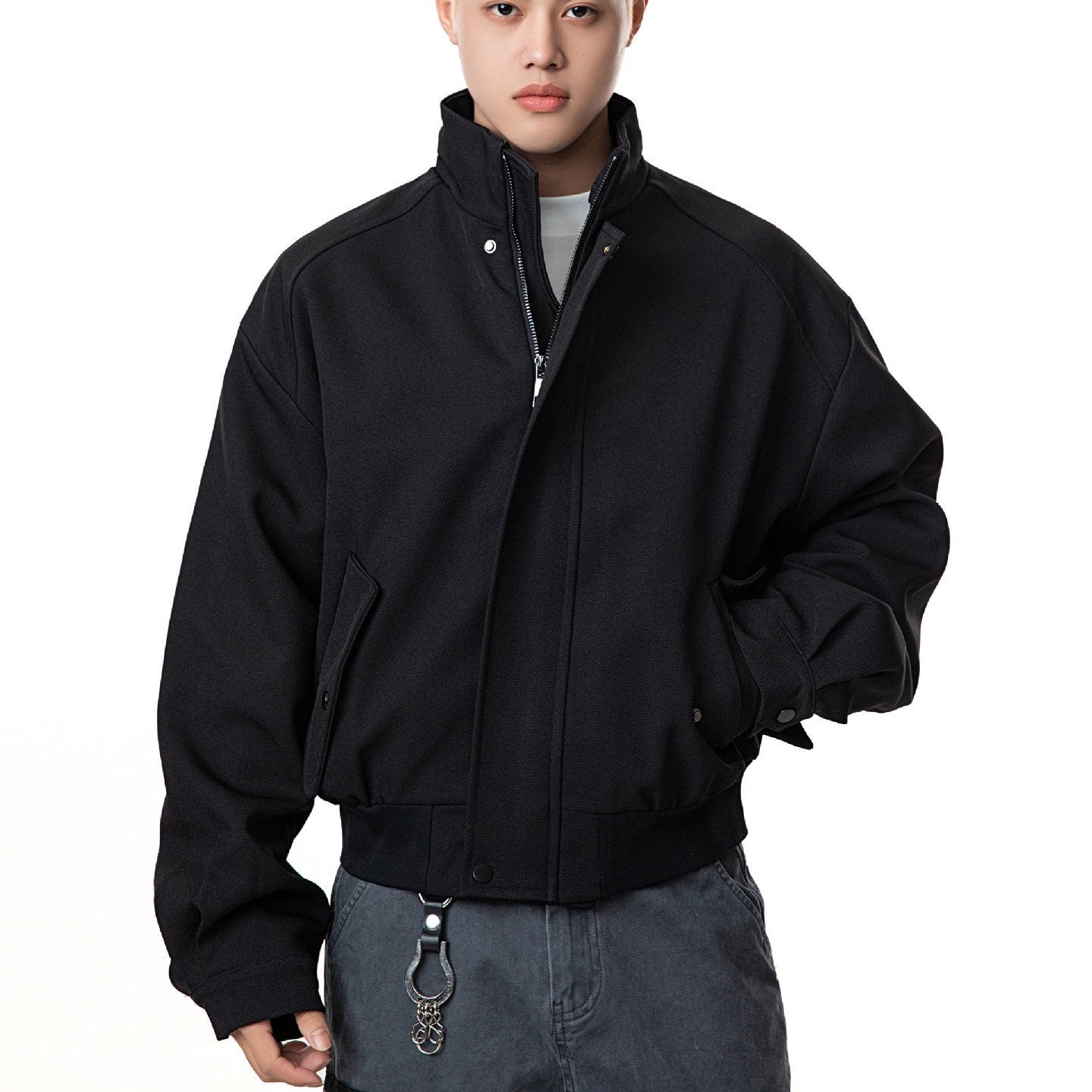 Simple Casual Raglan Stand-up Collar Jacket