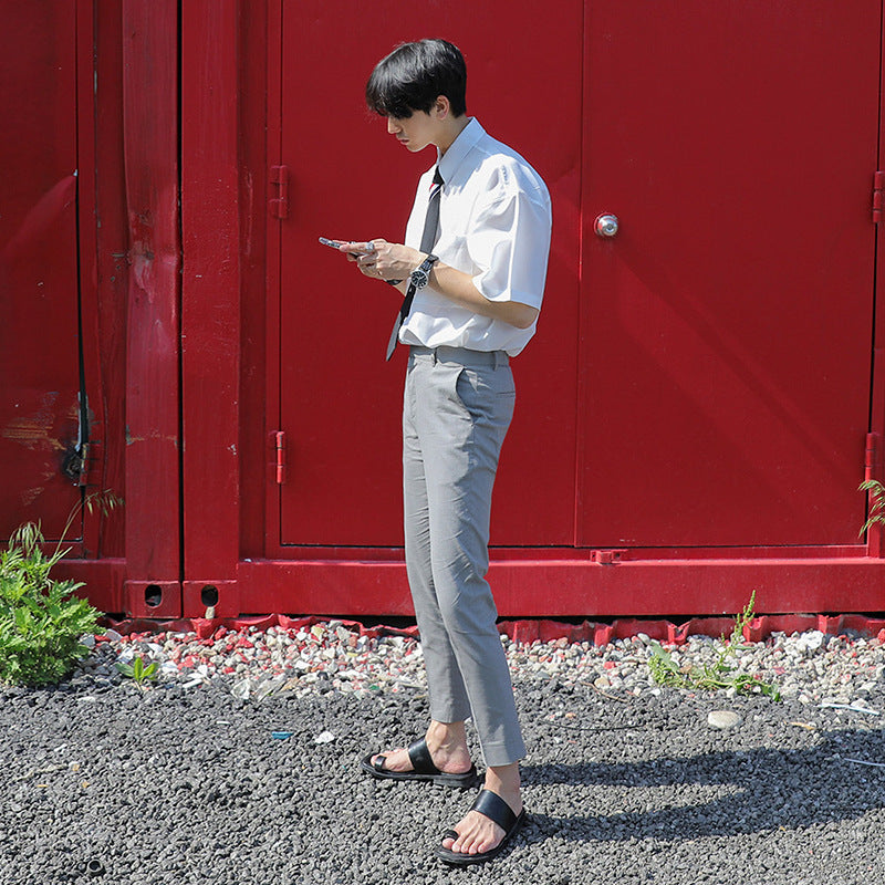 Casual Shirt Five Point Sleeve Ruffian Shirt