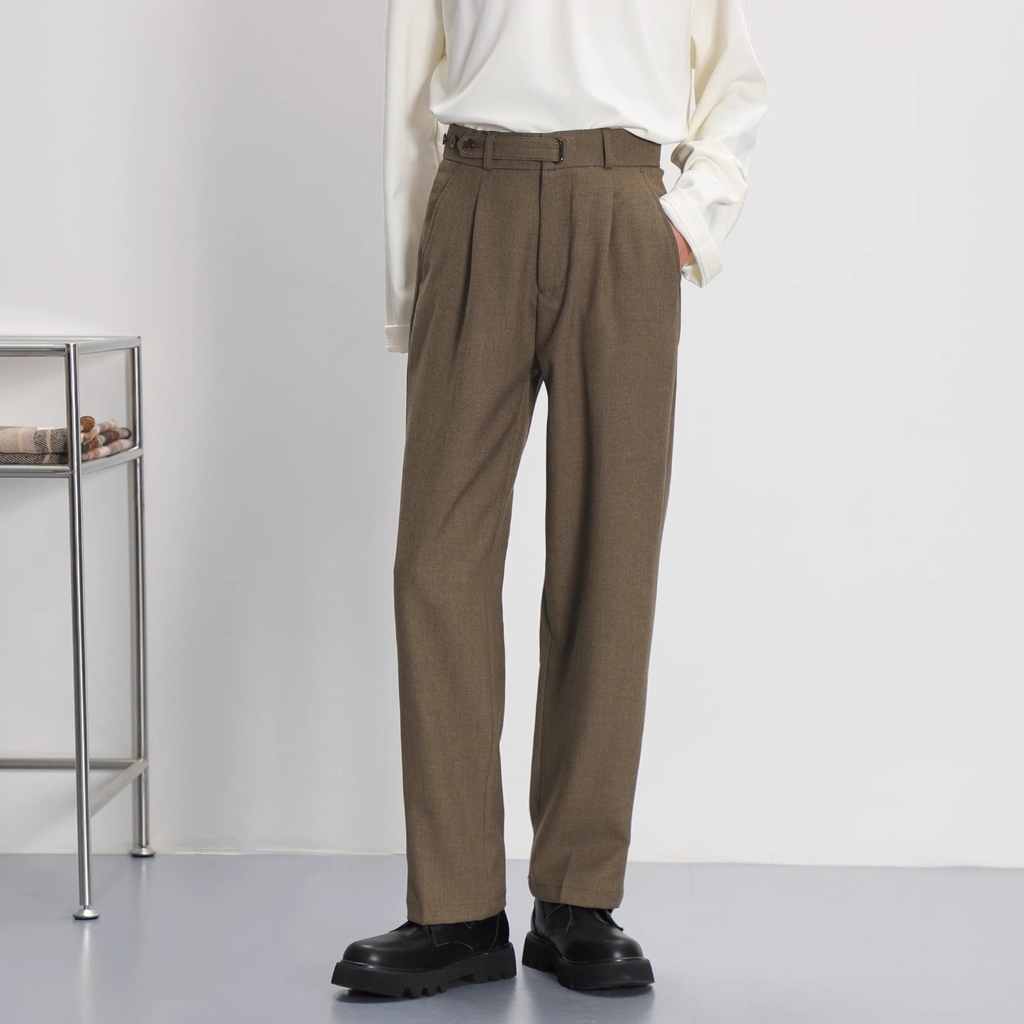 Advanced Drooping Straight Suit Pants