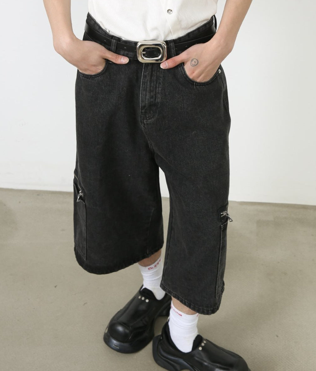 Loose Street Cargo Denim Shorts