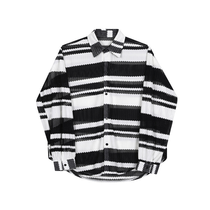 Men's Long Sleeved Semi Transparent Shirt For Sun Protection