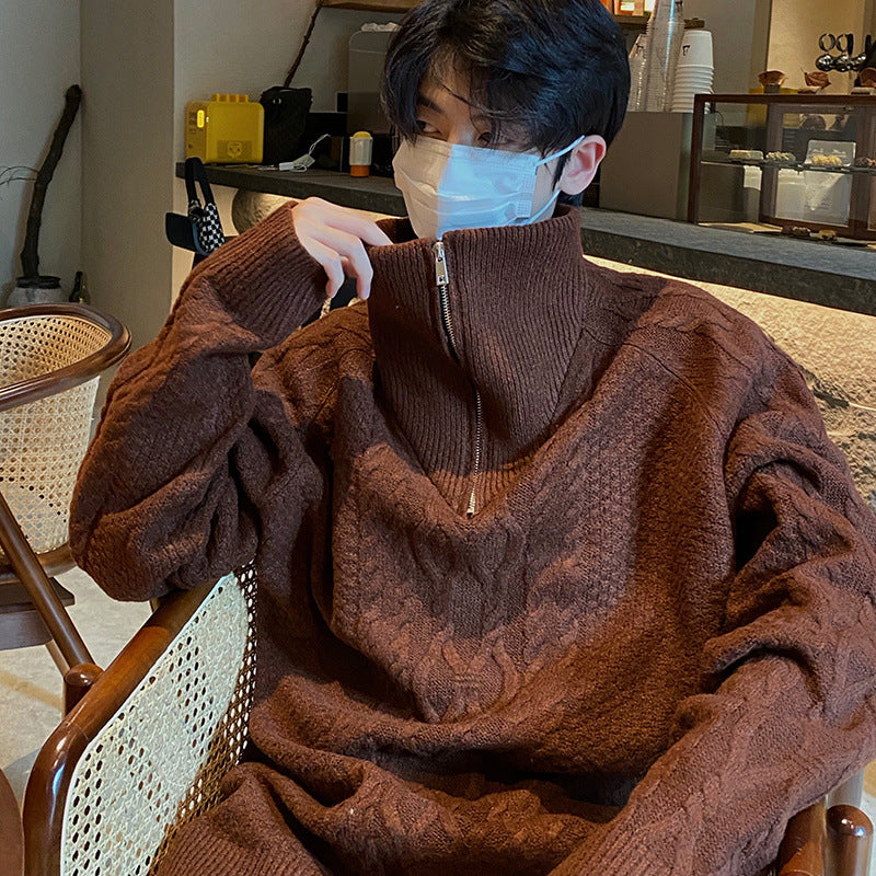 Half-Zipped Lazy Oversized Sweater