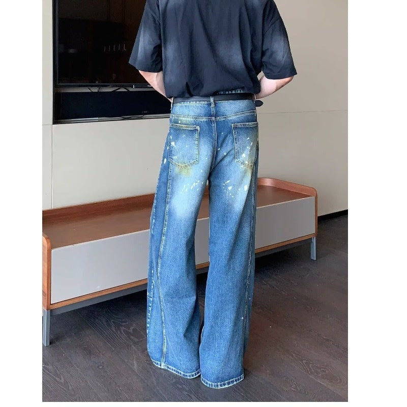 Minority Splash-ink Deconstruction Stitching Jeans