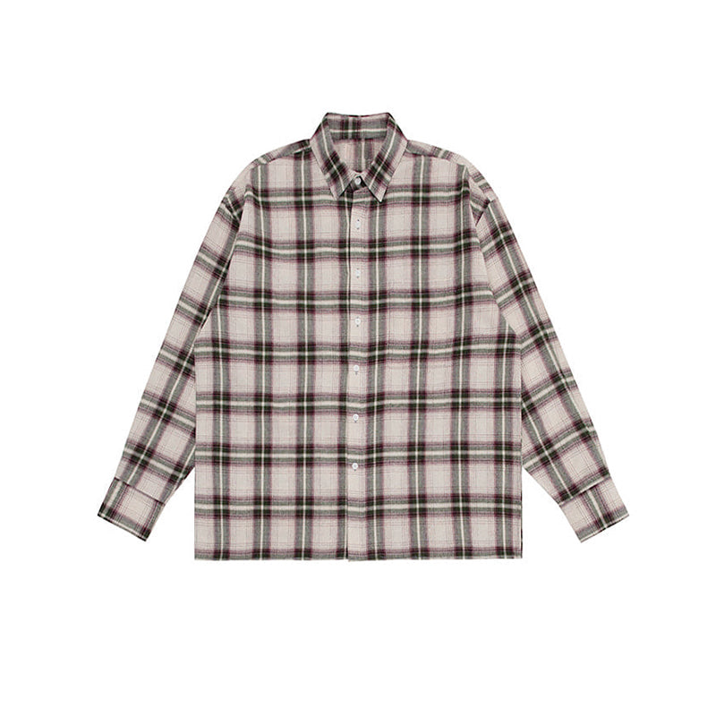 Long Sleeve plaid Strip T-shirt
