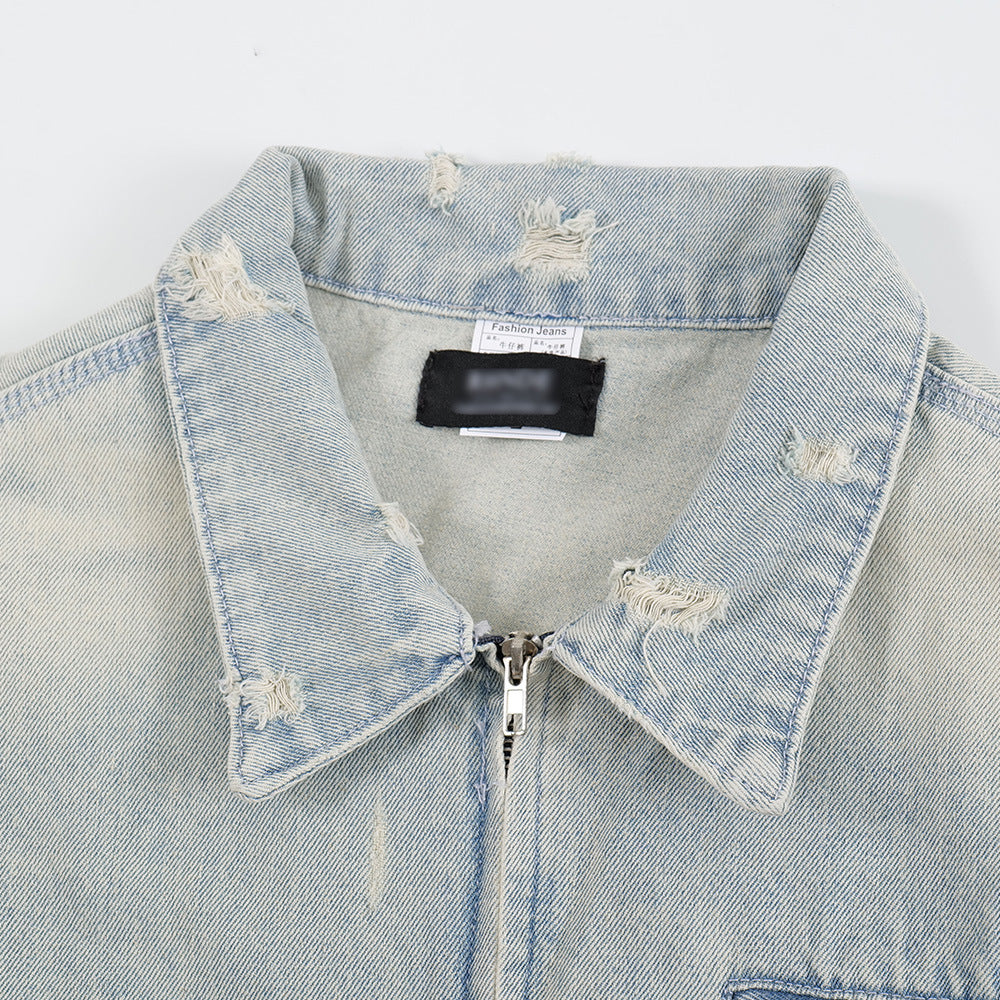Punk Worn Out Denim Jacket