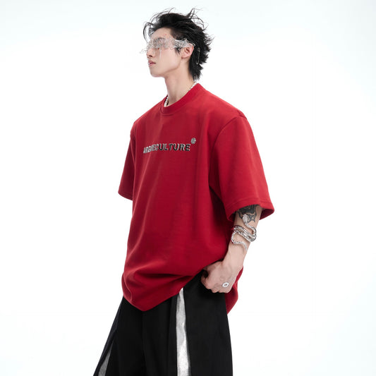 Snake Pupil Backbone Heavy Rivet Backbone Embroidered Short Sleeve