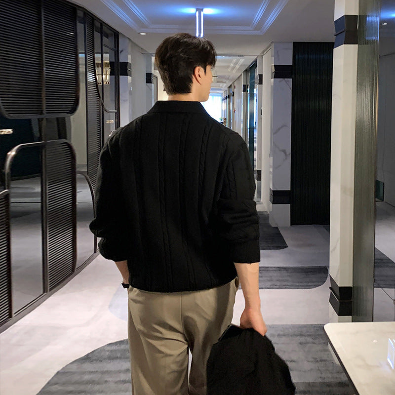 Lapel High Sense Sweater