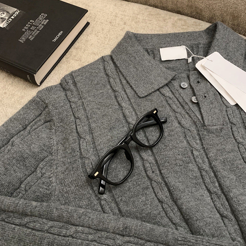Lapel High Sense Sweater
