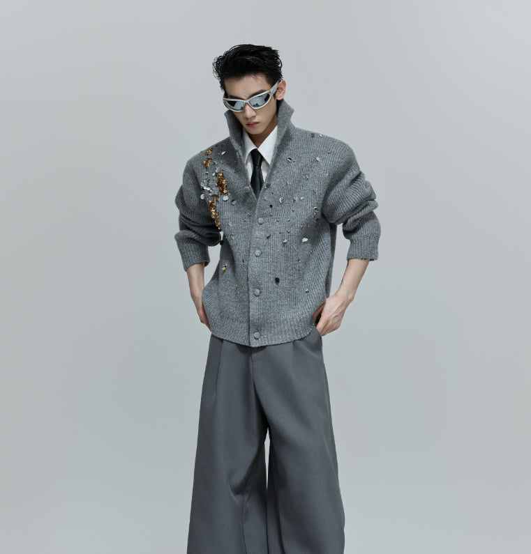 Liquid Metal Padded Shoulder Coat