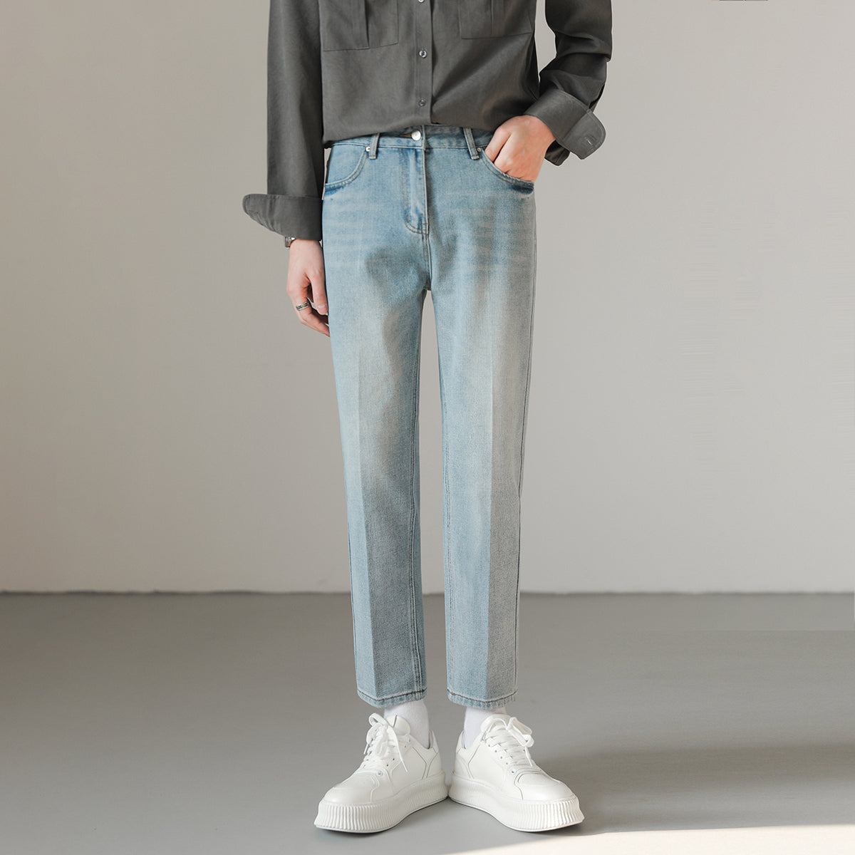 Versatile Casual Slim Fit Cropped Jeans
