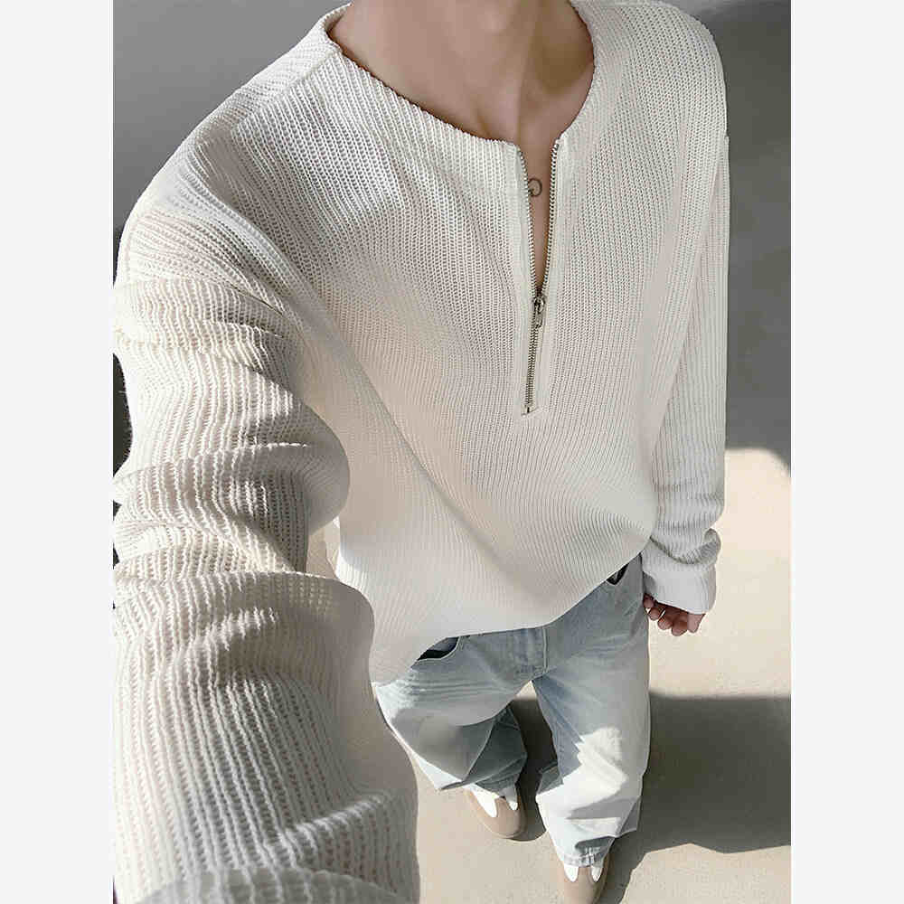 Henry Collar Half Zipper Sweater