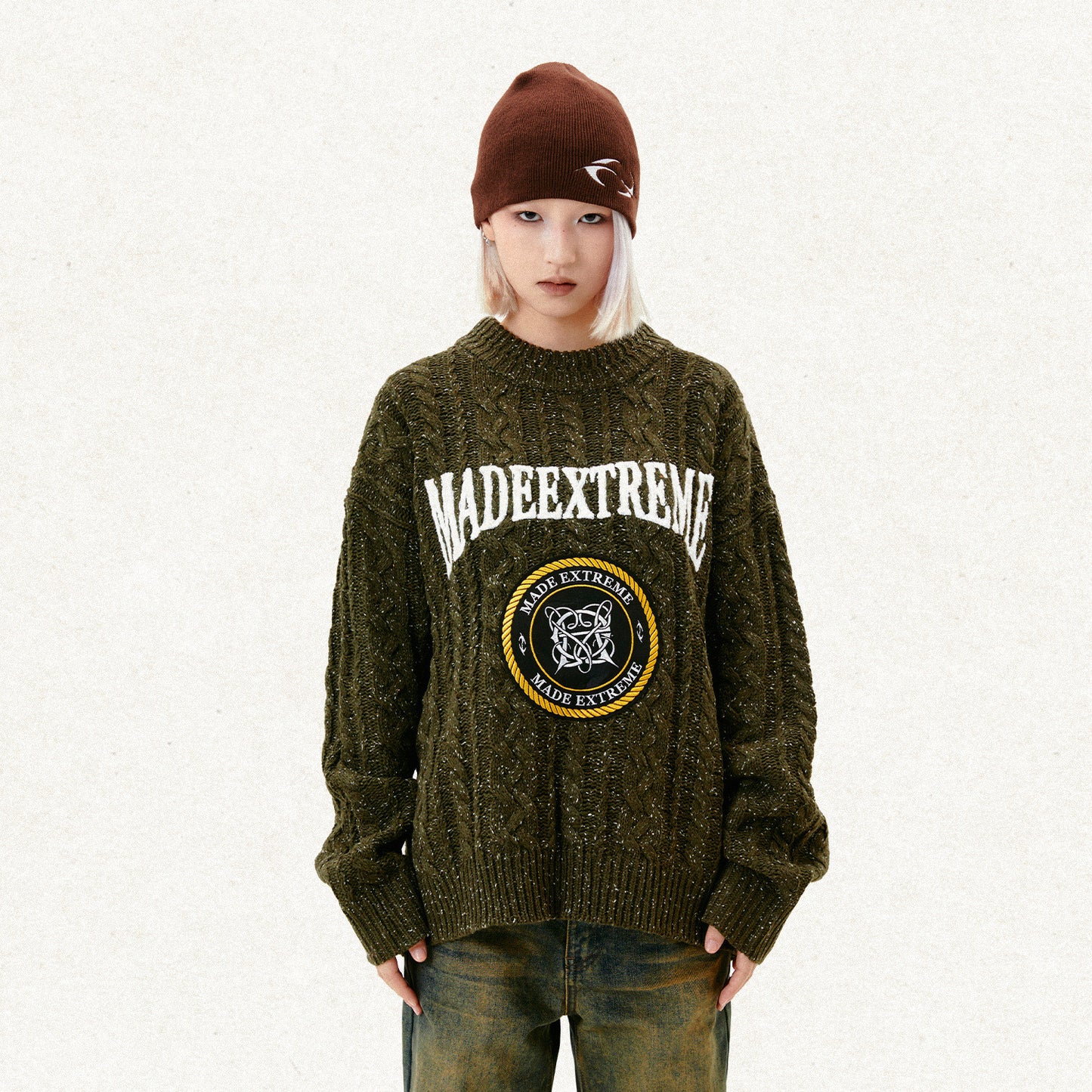 Vintage Thick Twisted Snowflake Sweat(Unisex)