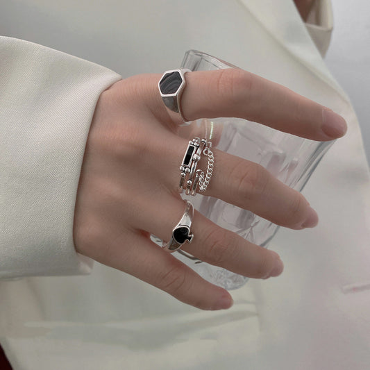 Ins Niche Design Sense Cold Wind Poker Heart Ring(Unisex)