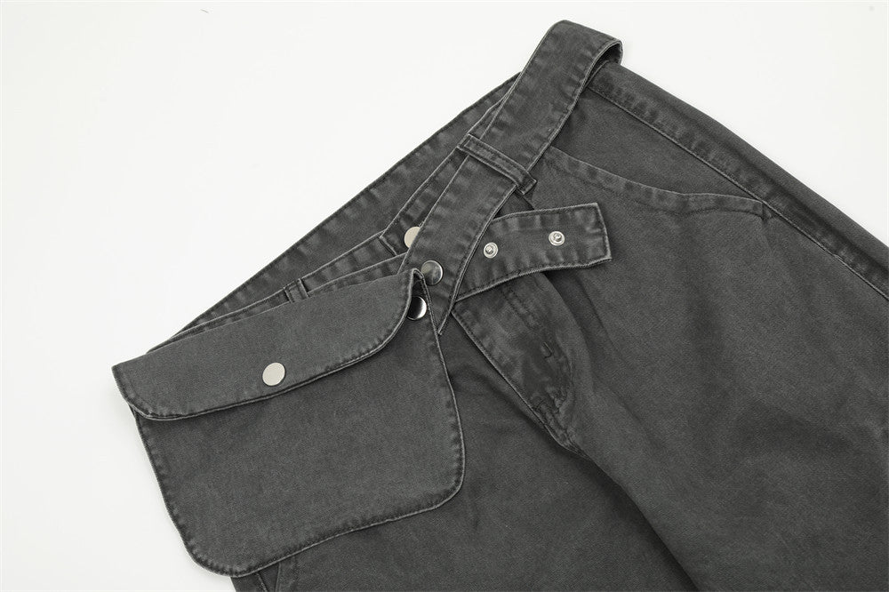 Loose Denim Waist Pocket