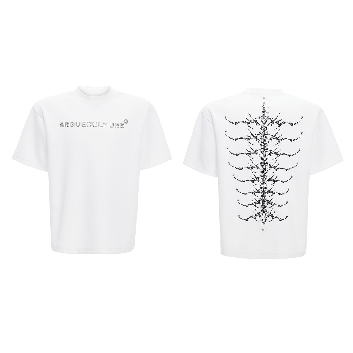 Snake Pupil Backbone Heavy Rivet Backbone Embroidered Short Sleeve
