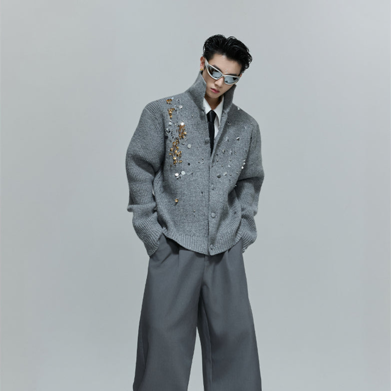 Liquid Metal Padded Shoulder Coat