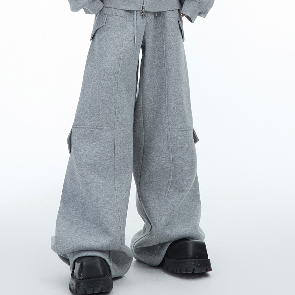 Folded Design With A Sense Of Silhouette And Thickened Casual Pants