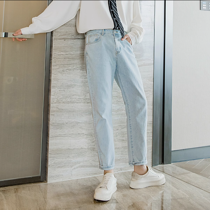 Light Color Straight  Slim Jeans