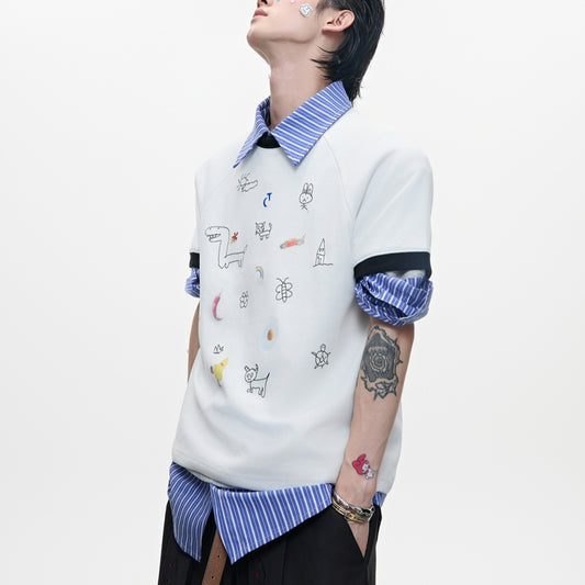 Versatile Cartoon Short Sleeved Shirt