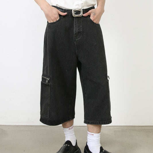 Loose Street Cargo Denim Shorts