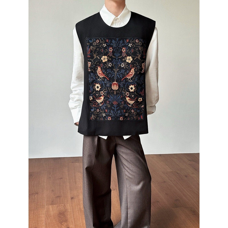 Retro Embroidered Jacquard High-end Spring Vest