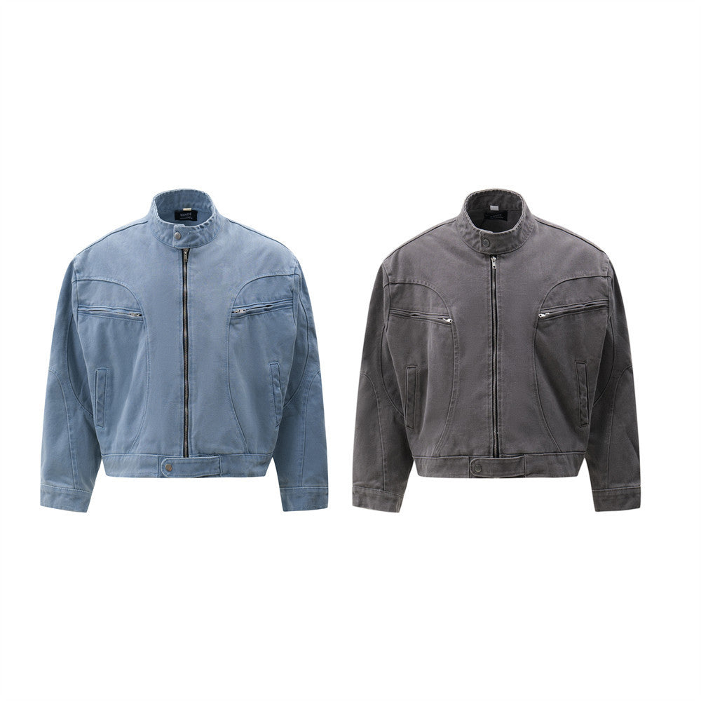 High Neck Denim Jacket
