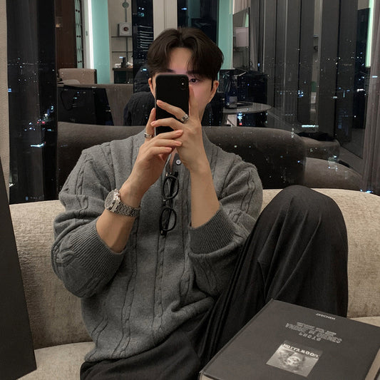 Lapel High Sense Sweater