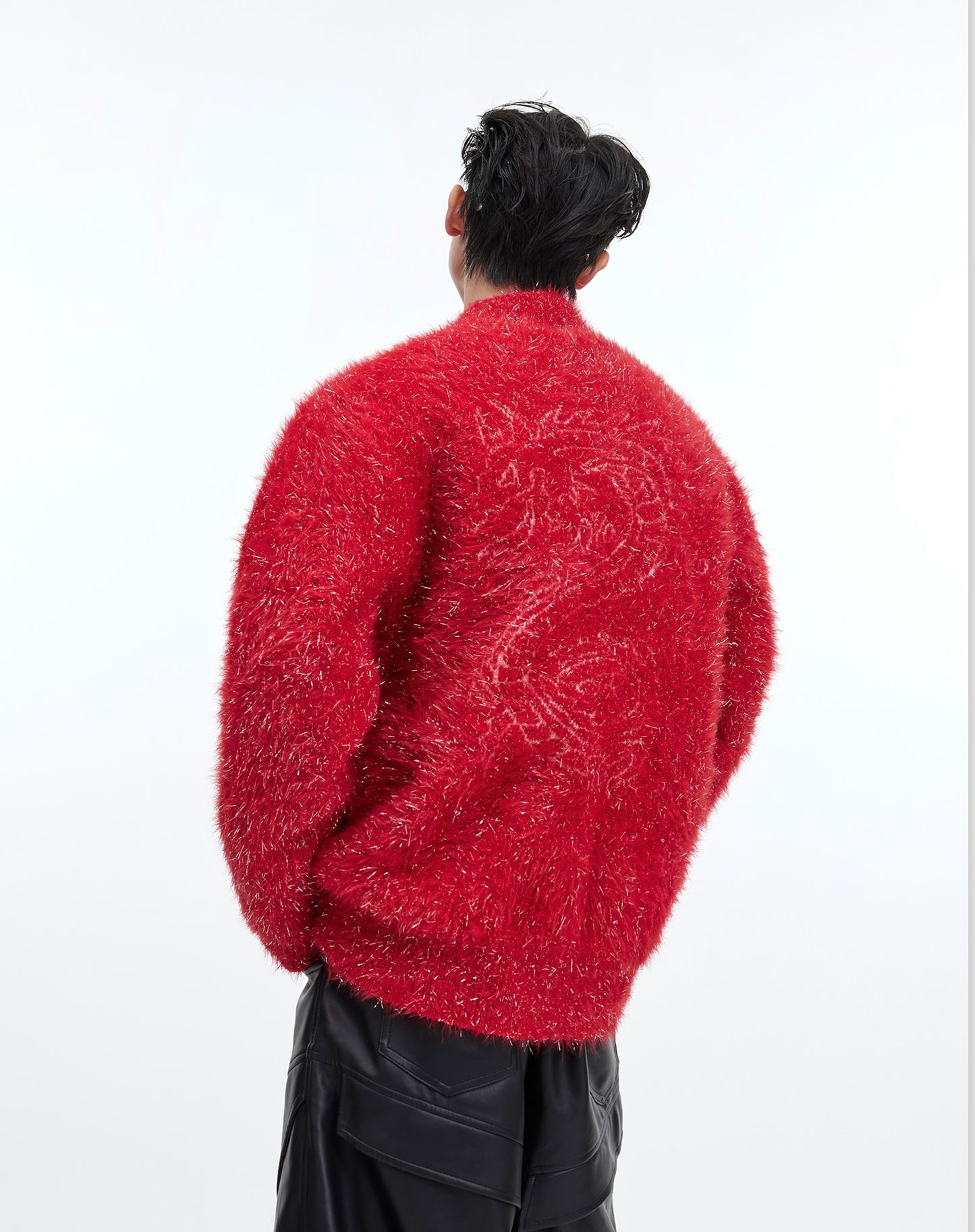 Niche Heavy Thin And Glittering Plush Design Dragon Year Sweater