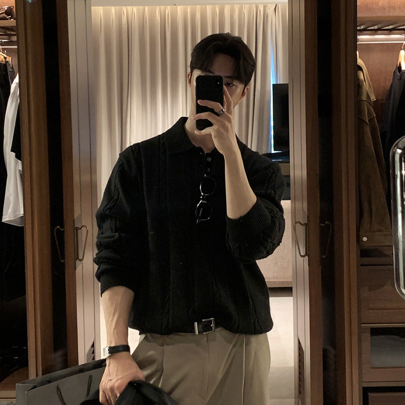 Lapel High Sense Sweater