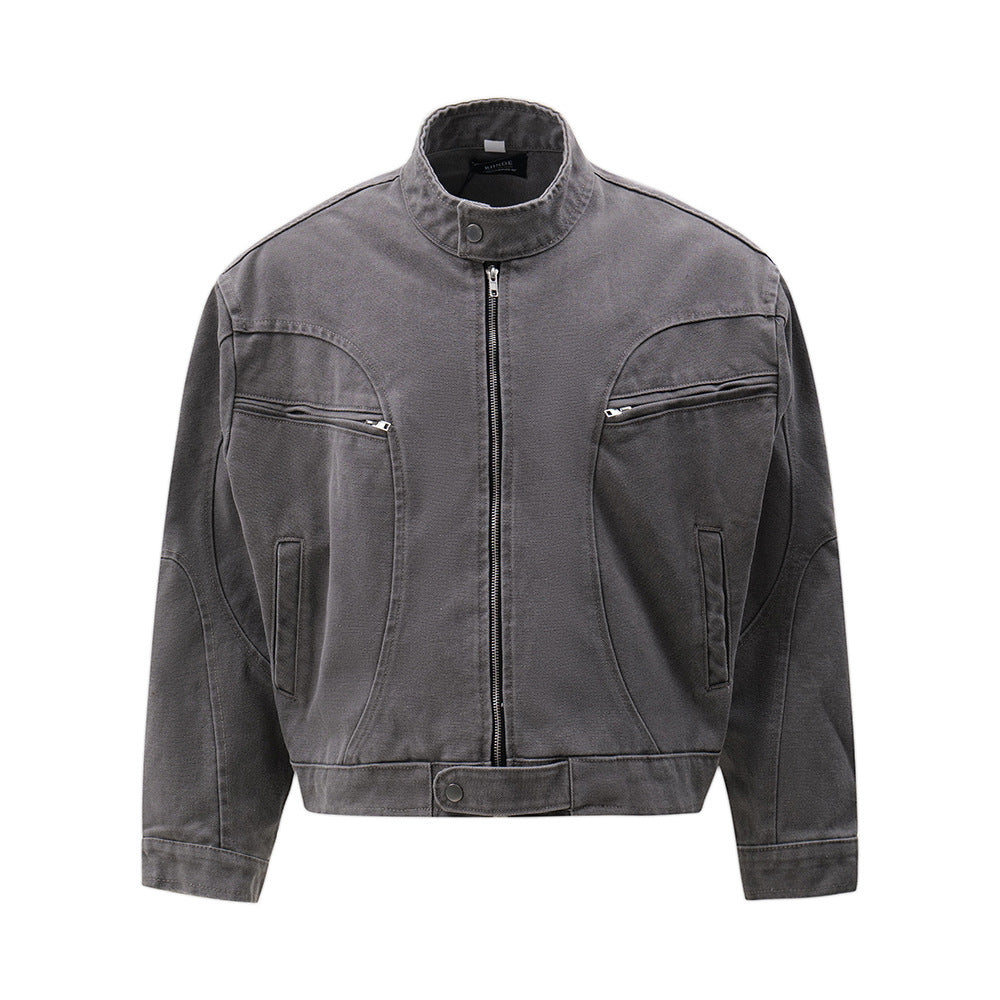 High Neck Denim Jacket