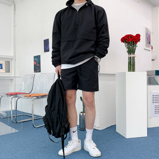 Mrcyc Hooded Pullover Jacket Men's Korean Fashion Half Zipper Autumn Coat Hoodie Sports Suit