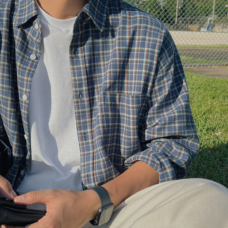Plaid Loose Casual Retro T Shirt